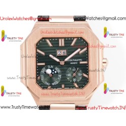 Patek Philippe 3KF CUBITUS 5822 YG/Green Dial 42mm YG Black Leather Strap Caliber 240