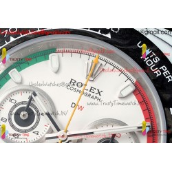 Rolex Daytona DIWF 40mm White Dial Black Carbon Fiber Case Black Nylon Strap Caliber 4130/4801