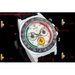 Rolex Daytona DIWF 40mm White Dial Black Carbon Fiber Case Black Nylon Strap Caliber 4130/4801