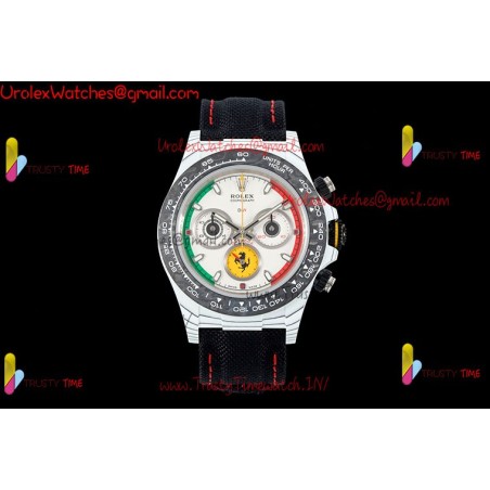 Rolex Daytona DIWF 40mm White Dial Black Carbon Fiber Case Black Nylon Strap Caliber 4130/4801