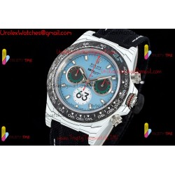 Rolex Daytona DIWF 40mm Blue Dial Black Carbon Fiber Case Black Nylon Strap Caliber 4130/4801