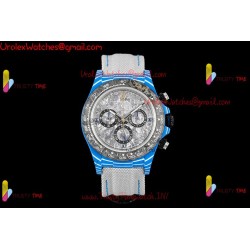 Rolex Daytona DIWF 40mm gray dial black carbon fiber case gray nylon strap caliber 4130/4801