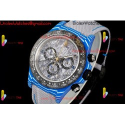 Rolex Daytona DIWF 40mm gray dial black carbon fiber case gray nylon strap caliber 4130/4801