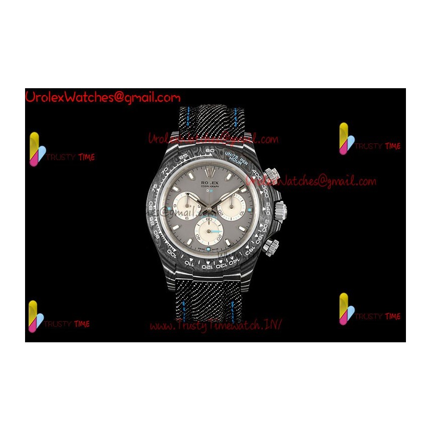 Rolex Daytona DIWF 40mm Grey Dial Black Carbon Fiber Case Black Nylon Strap Caliber 4130/4801