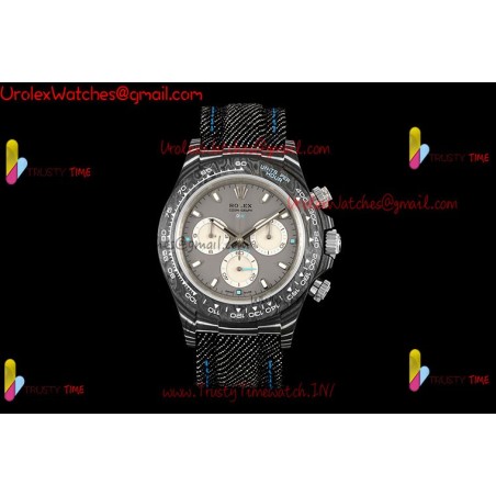 Rolex Daytona DIWF 40mm Grey Dial Black Carbon Fiber Case Black Nylon Strap Caliber 4130/4801