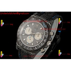 Rolex Daytona DIWF 40mm Grey Dial Black Carbon Fiber Case Black Nylon Strap Caliber 4130/4801