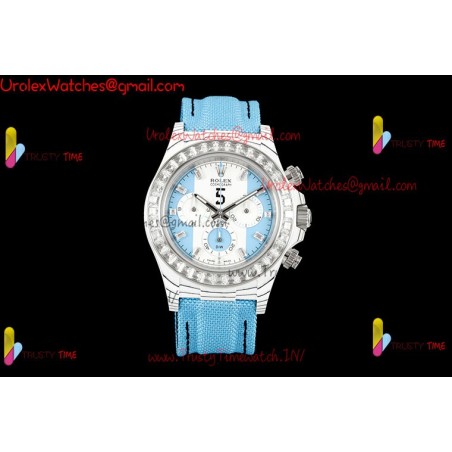 Rolex Daytona DIWF 40mm Blue Dial Diamond Case Blue Nylon Strap Caliber 4130/4801