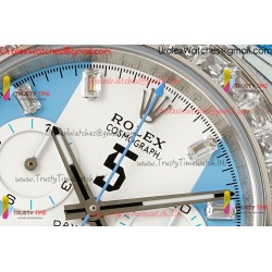 Rolex Daytona DIWF 40mm Blue Dial Diamond Case Blue Nylon Strap Caliber 4130/4801