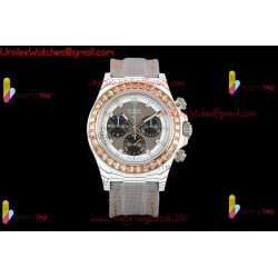 Rolex Daytona DIWF 40mm Grey Dial Diamond Case Grey Nylon Strap Caliber 4130/4801