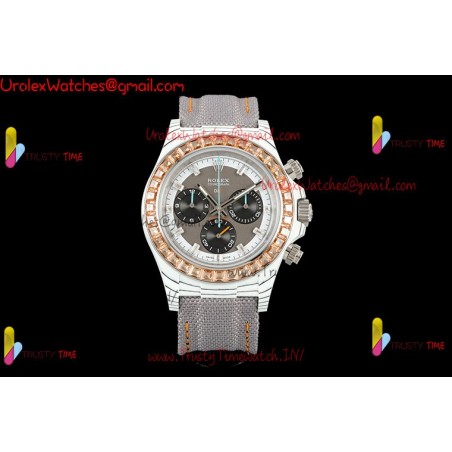 Rolex Daytona DIWF 40mm Grey Dial Diamond Case Grey Nylon Strap Caliber 4130/4801