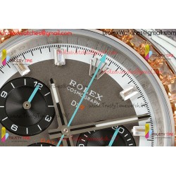 Rolex Daytona DIWF 40mm Grey Dial Diamond Case Grey Nylon Strap Caliber 4130/4801