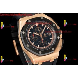 AP Royal Oak Offshore 26400 APPF YG/Black Dial Black Ceramic Case Black Rubber Strap Caliber 3126