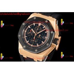 AP Royal Oak Offshore 26400 APPF YG/Black Dial Black Ceramic Case Black Rubber Strap Caliber 3126