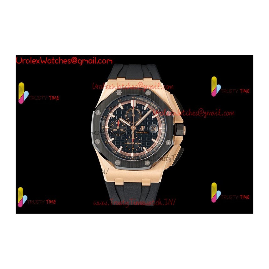 AP Royal Oak Offshore 26400 APPF YG/Black Dial Black Ceramic Case Black Rubber Strap Caliber 3126