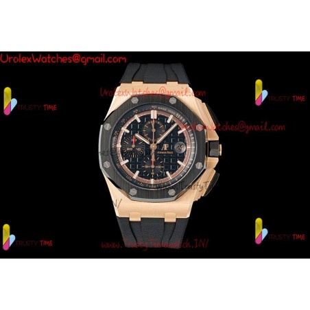 AP Royal Oak Offshore 26400 APPF YG/Black Dial Black Ceramic Case Black Rubber Strap Caliber 3126