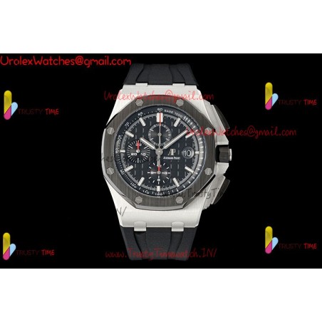 AP Royal Oak Offshore 26400 APPF Black Dial SS/Black Ceramic Case Black Rubber Strap Caliber 3126