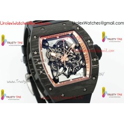Richard Miller RM055 APSF RG/Skeleton Dial Black Carbon Fiber Case Black Rubber Strap Caliber RMUL2