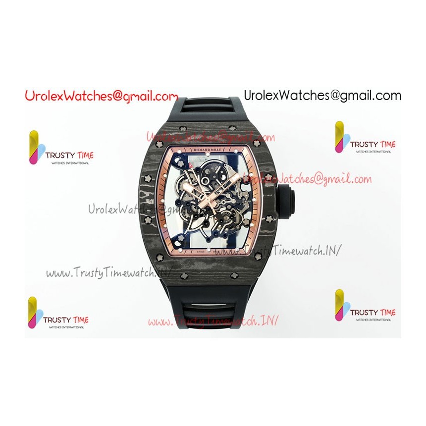 Richard Miller RM055 APSF RG/Skeleton Dial Black Carbon Fiber Case Black Rubber Strap Caliber RMUL2