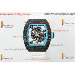Richard Mille RM055 APSF Blue/Skeleton Dial Black Carbon Fiber Case White Rubber Strap Caliber RMUL2