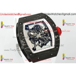Richard Miller RM055 APSF White/Skeleton Dial Black Carbon Fiber Case White Rubber Strap Caliber RMUL2