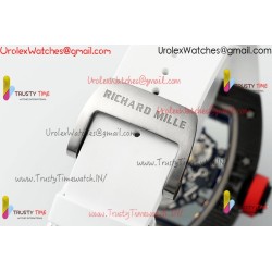 Richard Miller RM055 APSF White/Skeleton Dial Black Carbon Fiber Case White Rubber Strap Caliber RMUL2