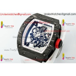 Richard Miller RM055 APSF White/Skeleton Dial Black Carbon Fiber Case White Rubber Strap Caliber RMUL2