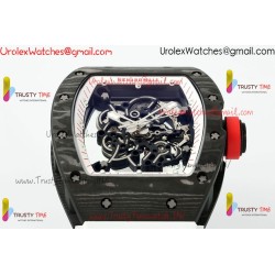 Richard Miller RM055 APSF White/Skeleton Dial Black Carbon Fiber Case White Rubber Strap Caliber RMUL2