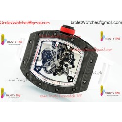Richard Miller RM055 APSF White/Skeleton Dial Black Carbon Fiber Case White Rubber Strap Caliber RMUL2