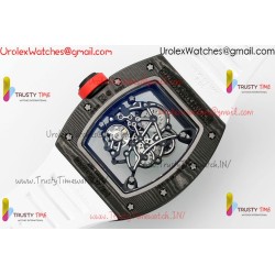 Richard Miller RM055 APSF White/Skeleton Dial Black Carbon Fiber Case White Rubber Strap Caliber RMUL2