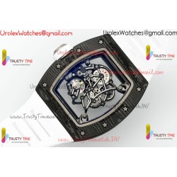 Richard Miller RM055 APSF Skeleton Dial Black Carbon Fiber CaseWhite Rubber Strap Caliber RMUL2