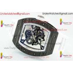 Richard Miller RM055 APSF Skeleton Dial Black Carbon Fiber CaseWhite Rubber Strap Caliber RMUL2