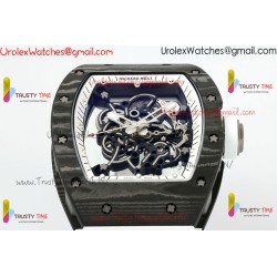 Richard Miller RM055 APSF Skeleton Dial Black Carbon Fiber CaseWhite Rubber Strap Caliber RMUL2