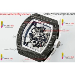 Richard Miller RM055 APSF Skeleton Dial Black Carbon Fiber CaseWhite Rubber Strap Caliber RMUL2