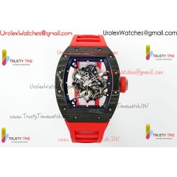 Richard Miller RM055 APSF Skeleton Dial Black Carbon Fiber Case Red Rubber Strap Caliber RMUL2