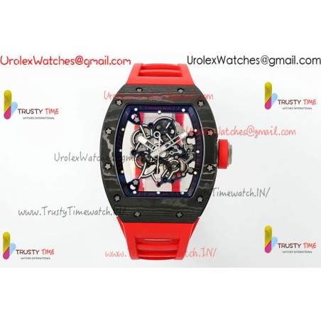 Richard Miller RM055 APSF Skeleton Dial Black Carbon Fiber Case Red Rubber Strap Caliber RMUL2