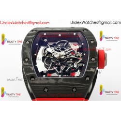 Richard Miller RM055 APSF Skeleton Dial Black Carbon Fiber Case Red Rubber Strap Caliber RMUL2