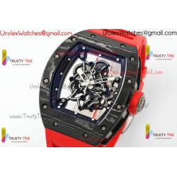 Richard Miller RM055 APSF Skeleton Dial Black Carbon Fiber Case Red Rubber Strap Caliber RMUL2