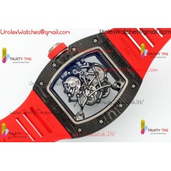 Richard Miller RM055 APSF Skeleton Dial Black Carbon Fiber Case Red Rubber Strap Caliber RMUL2