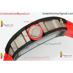 Richard Miller RM055 APSF Skeleton Dial Black Carbon Fiber Case Red Rubber Strap Caliber RMUL2