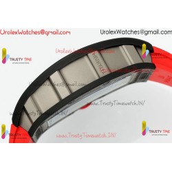 Richard Miller RM055 APSF Skeleton Dial Black Carbon Fiber Case Red Rubber Strap Caliber RMUL2