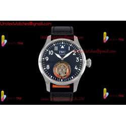 IWC Pilot's Tourbillon RMSF 43MM Blue Dial SS Black Leather Strap