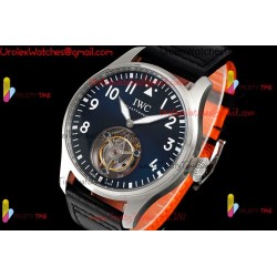 IWC Pilot's Tourbillon RMSF 43MM Blue Dial SS Black Leather Strap
