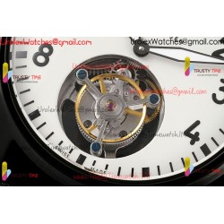 IWC Pilot's Tourbillon RMSF 43MM White Dial SS Black Leather Strap