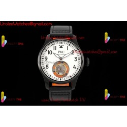 IWC Pilot's Tourbillon RMSF 43MM White Dial SS Black Leather Strap