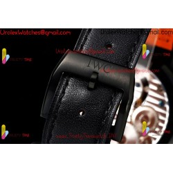 IWC Pilot's Tourbillon RMSF 43MM White Dial SS Black Leather Strap