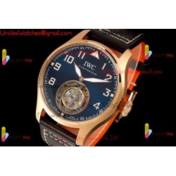 IWC Pilot's Tourbillon RMSF 43MM Blue Dial YG/SS Brown Leather Strap