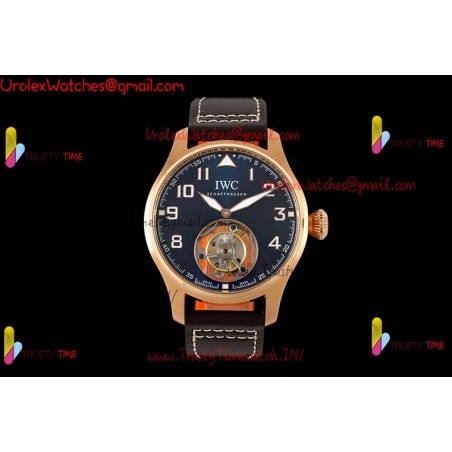 IWC Pilot's Tourbillon RMSF 43MM Blue Dial YG/SS Brown Leather Strap