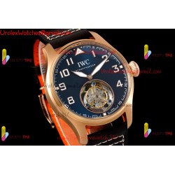 IWC Pilot's Tourbillon RMSF 43MM Blue Dial YG/SS Brown Leather Strap