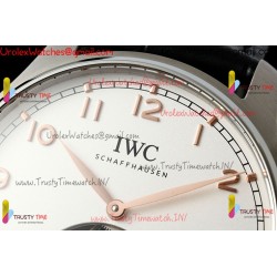 IWC Pilot's Tourbillon RMSF 43MM YG/White Dial SS Black Leather Strap
