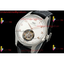 IWC Pilot's Tourbillon RMSF 43MM YG/White Dial SS Black Leather Strap